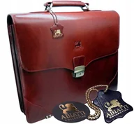 Teczki i aktówki - EKSKLUZYWNA SKÓRZANA TECZKA TORBA AKTÓWKA NESESER NA LAPTOP ABIATTI SKÓRA - miniaturka - grafika 1