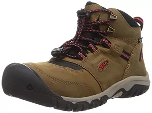 KEEN Unisex Kid's Ridge Flex Mid Waterproof Hiking Boot, Czerwony dywan bizon, 35 EU - Buty dla chłopców - miniaturka - grafika 1