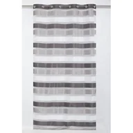 Firany - Firana na przelotkach 140 x 240 cm szara poziome pasy - miniaturka - grafika 1