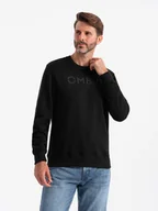 Bluzy męskie - Klasyczna dresowa męska bluza z napisem czarna V4 OM-SSPS-0181 L - miniaturka - grafika 1