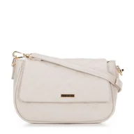 Torebki damskie - Damska crossbody z ekoskóry w przeszycia kremowa - miniaturka - grafika 1