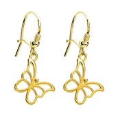 Kolczyki - Kolczyki motylki pozłacane - miniaturka - grafika 1