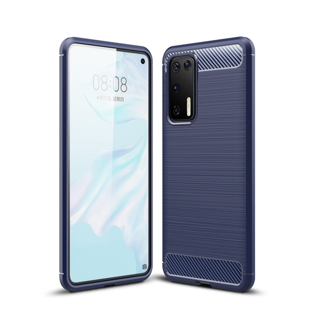 Etui Huawei etui na telefon komórkowy etui TPU etui ochronne etui na telefon komórkowy zderzak o wyglądzie karbonowej powłoki, kolor: niebieski, wybierz model: Huawei P20 Lite 2019 Nova 5i L29
