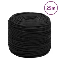 Żeglarstwo - Linka żeglarska, czarna jednolita, 8 mm, 25 m, polipropylen - miniaturka - grafika 1