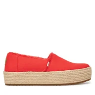 Espadryle damskie - Espadryle Toms Valencia Platform 10021919 Czerwony - miniaturka - grafika 1