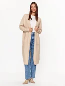 Swetry damskie - YAS Kardigan 26030702 Beżowy Loose Fit - miniaturka - grafika 1