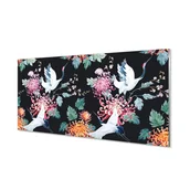 Tablice i flipcharty - Płyta szklana do kuchnia Ptaki z kwiatami 120x60 - miniaturka - grafika 1