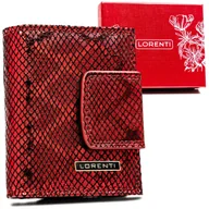 Portfele - Modny portfel damski skóra węża kieszonki na karty i dokumenty z ochroną RFID Lorenti, czerwony - miniaturka - grafika 1