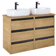 Szafki łazienkowe - ROCA A852046464 ALPINE zestaw meblowy z blatem 3 szufladowy 120 Jasny Dęb - miniaturka - grafika 1