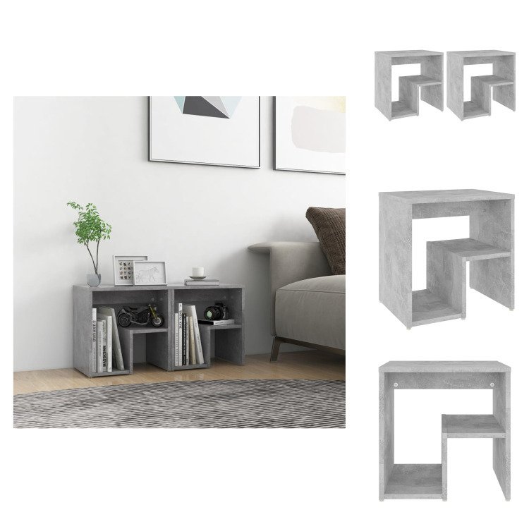 vidaXL Szafki nocne 2 szt. Betonowe szare 40x30x40 cm materiał drewnopochodny - Stoliki nocne