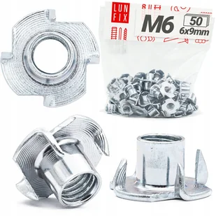 Nakrętka pazurkowa kłowa M6x9 wbijana do drewna ocynkowana 50szt. - Śruby i nakrętki - miniaturka - grafika 1