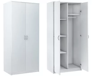 Szafa Dwudrzwiowa POJEMNA półki Sz05 Biała OD PRODUCENTA - Szafy - miniaturka - grafika 1