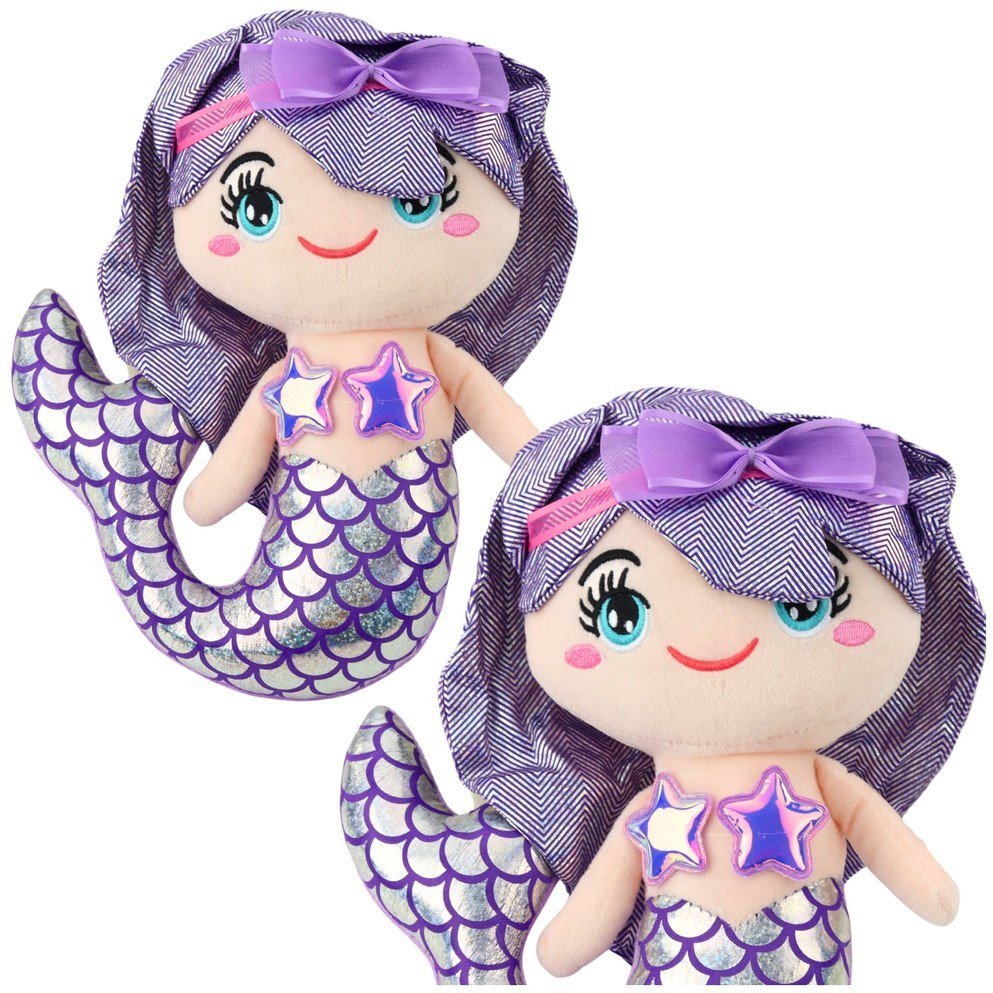 Pluszowa Syrenka Przytulanka Holograficzny Ogon Fioletowa 25cm LEAN Toys