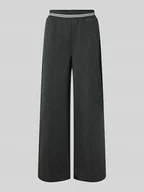 Spodnie damskie - Spodnie materiałowe z szeroką nogawką i elastycznym pasem model ‘KATE’ - miniaturka - grafika 1