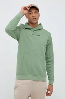 Bluzy męskie - Helly Hansen bluza męska kolor zielony z kapturem z aplikacją - grafika 1