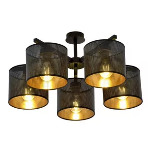 Emibig Jordan lampa sufitowa 5-punktowa czarna/złota 1144/5 1144/5 - Lampy sufitowe - miniaturka - grafika 1