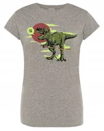 Koszulki i topy damskie - T-Shirt kolorowy nadruk DINOZAUR Rozm.L - miniaturka - grafika 1