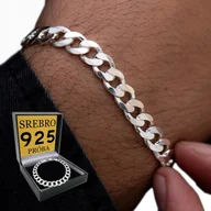 Bransolety męskie - Elegancka Srebrna Bransoletka Męska 7Mm/23Cm Pancerka Srebro 925 - miniaturka - grafika 1