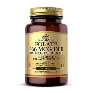 SOLGAR SOLGAR Folate 666mcg DFE (400mcg Folic Acid) 250tabs - Witaminy i minerały dla sportowców - miniaturka - grafika 1