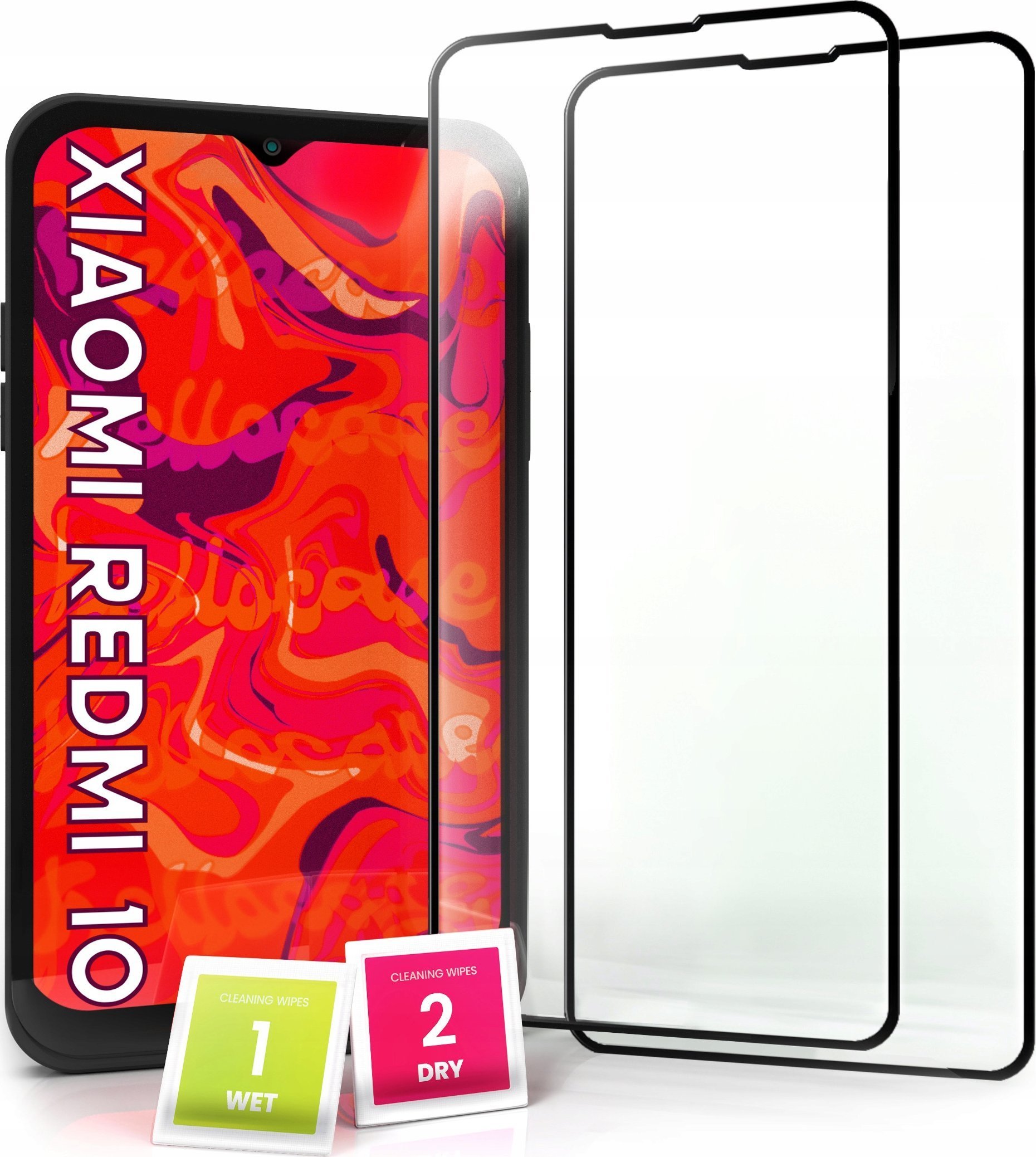 Hello Case 2-pak Szkło Hartowane do Xiaomi Redmi 10 Ochronne Pełne Na cały ekran 5D 9H