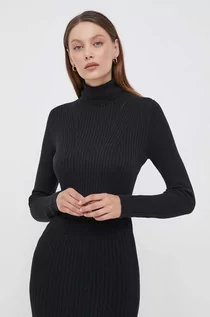 Swetry damskie - Pepe Jeans sweter damski kolor czarny lekki z golfem - grafika 1