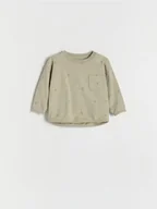 Bluzki dla niemowląt - Reserved - Longsleeve z nadrukiem - ciemnozielony - miniaturka - grafika 1