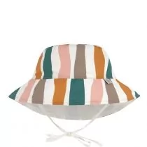 Czapki dla dzieci - Lassig Dwustronny kapelusz przeciwsłoneczny UV80 Splash & Fun Fale pink/nature, rozm. 50/51 - grafika 1