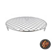 Pokrowce na grilla - Grill - Okrągły grill ze stali nierdzewnej, składany ruszt i kratka chłodząca z nóżkami, średnica 38 cm - miniaturka - grafika 1