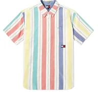 Koszule męskie - KOSZULA TOMMY HILFIGER JEANS SUMMER STRIPE SHIRT L - miniaturka - grafika 1
