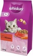 Sucha karma dla kotów - WHISKAS Adult 1,4 kg - sucha karma pełnoporcjowa dla dorosłych kotów, z pyszną wołowiną - miniaturka - grafika 1