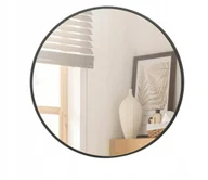 Lustra - Nowoczesne Lustro koonmi ścienne koło rama aluminiwa 60 cm czarne - miniaturka - grafika 1