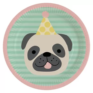 Amscan, talerze Hello Pets, owalne, papierowe, 23 cm, 8 szt. - Dekoracje i nakrycia stołu na imprezę - miniaturka - grafika 1