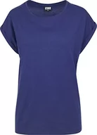 Koszulki i topy damskie - Urban Classics Damska koszulka z wydłużonymi ramionami, podstawowa koszulka z krótkim rękawem, koszulka z okrągłym dekoltem, Niebiesko-fioletowy, 4XL - miniaturka - grafika 1