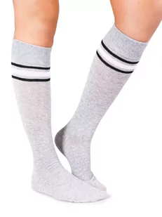 Podkolanówki dziewczęce w paski szare 31-34 - Moda i Uroda OUTLET - miniaturka - grafika 1