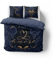 Pościel - Detexpol Pościel bawełniana 160x200 granatowa ornamenty 4104 A Holland 129 - miniaturka - grafika 1