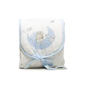 Ochraniacze do łóżeczka - Przewijak materacyk podróżny 45x75 Śpiący miś niebieski - miniaturka - grafika 1