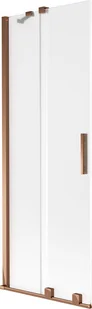 Mexen Velar parawan nawannowy 2-skrzydłowy rozsuwany 70 x 150 cm, szron, różowe złoto - 896-070-000-31-60 - Parawany nawannowe - miniaturka - grafika 1