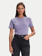 Koszulki i topy damskie - Tommy Hilfiger T-Shirt New Cody WW0WW40587 Fioletowy Slim Fit - miniaturka - grafika 1