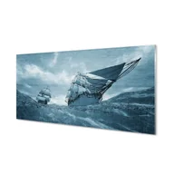 Tablice i flipcharty - Szklany panel Sztorm statek niebo morze 120x60 cm - miniaturka - grafika 1