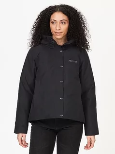Płaszcze damskie - Marmot Damski krótki płaszcz Wm's Chelsea, wodoodporny, izolowany płaszcz zimowy z kapturem, ciepły i wiatroszczelny, puchowa parka, lekka kurtka outdoorowa, czarna, XL - grafika 1
