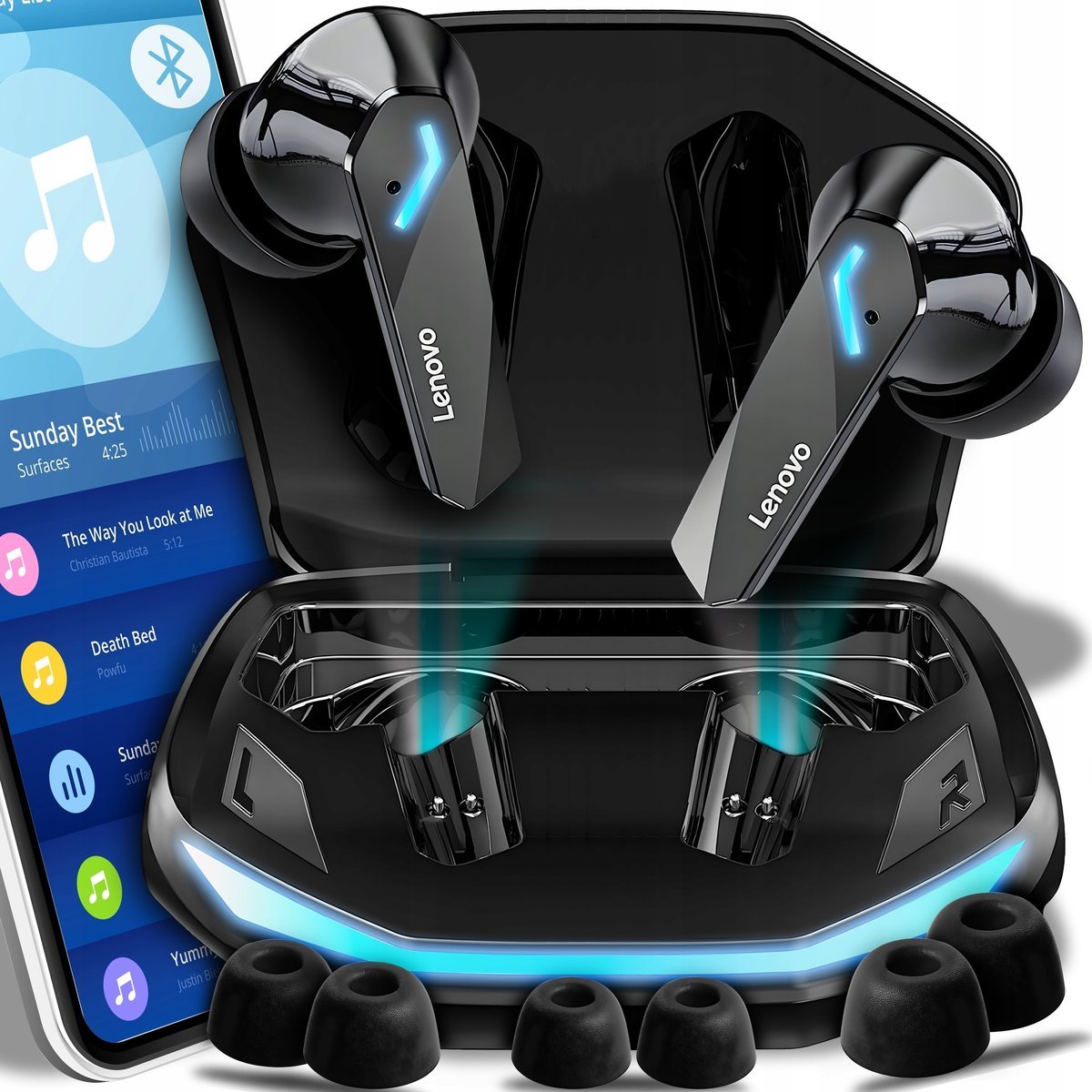 Słuchawki Bezprzewodowe Lenovo Gm2 Pro z Powerbankiem Spotowe Gamingowe 5.3