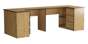 Biurka - Elior Narożne biurko dwuosobowe dąb craft A2-Z35 - miniaturka - grafika 1