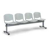 Inne meble biurowe - B2B Partner Ławka do poczekalni plastikowa VERONA - 4 siedziska, szary 479074 - miniaturka - grafika 1