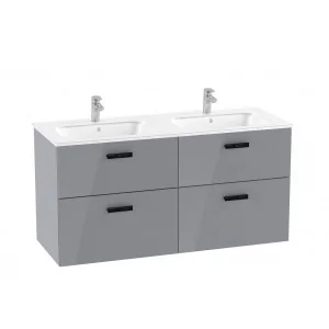 ROCA A851881516 VICTORIA PRO Zestaw łazienkowy UNIK 4 szuflady 120 jasny szary połysk - Szafki łazienkowe - miniaturka - grafika 1