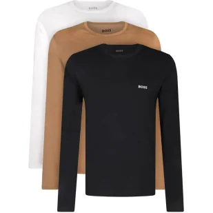 BOSS BLACK Longsleeve 3-pack Classic Regular Fit - Koszulki męskie - miniaturka - grafika 1
