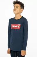 Bluzki dla chłopców - Levi's Longsleeve dziecięcy kolor granatowy z nadrukiem - miniaturka - grafika 1