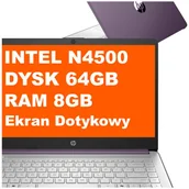 Laptopy - HP 14-dq3024ds / BK1Q5UA / Intel N4500 / 8GB / 64GB eMMC / Intel UHD / HD / Dotyk / Win 11 / Fioletowy - miniaturka - grafika 1
