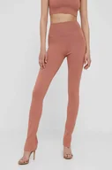 Legginsy - Calvin Klein legginsy damskie kolor pomarańczowy gładkie - miniaturka - grafika 1