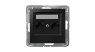 Gniazdka elektryczne - Ospel IMPRESJA Gniazdo komputerowe podwójne, kat. 5e MMC czarny metalik GPK-2Y/K/m/33 GPK-2Y/K/m/33 - miniaturka - grafika 1