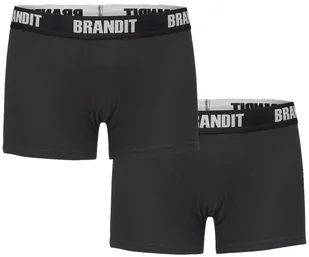 Bokserki Brandit Logo - 2 Pary Black + Black-S - Majtki męskie - miniaturka - grafika 1